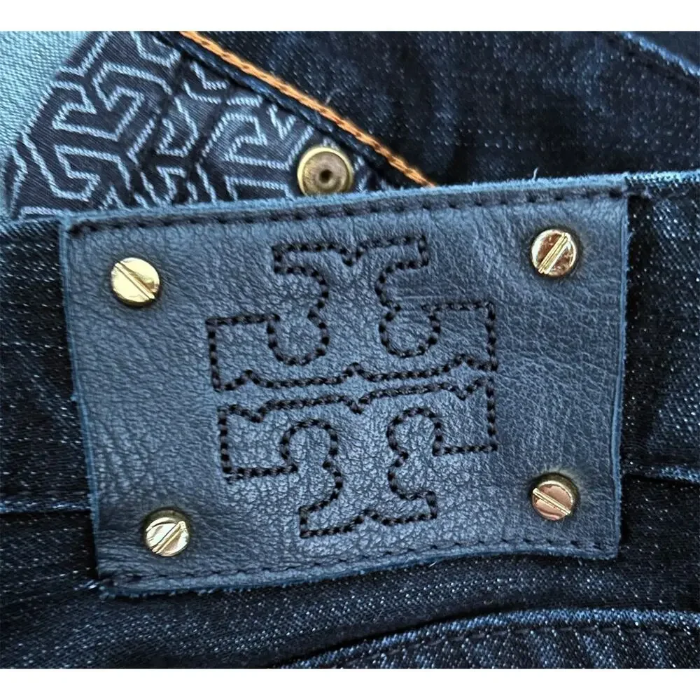 Tory Burch Stretch Denim Jean Legging, Dark Wash, Size 25